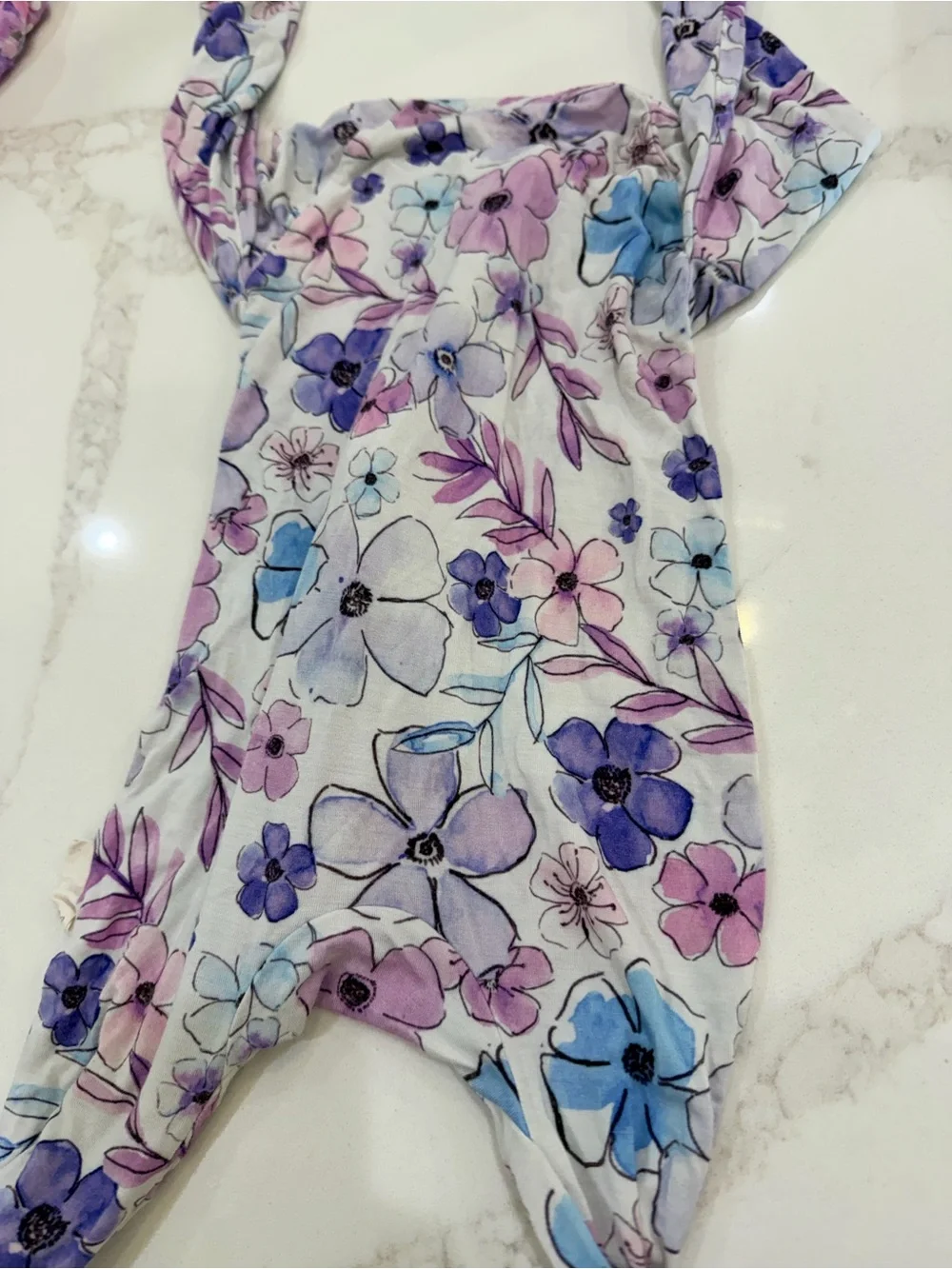 3pc Bamboo bundle Baby Girl Floral Zip Sleepers 3-6M Bums & Roses LEV Baby